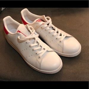 Adidas Stan Smiths (White / Red) - Size 10